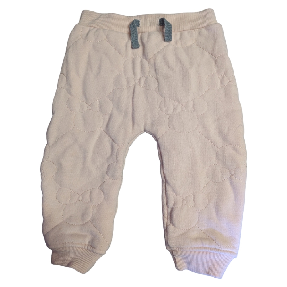 Disney Baby Pink Minnie Mouse Embroidered Quilted Sweatpants Girls 18M